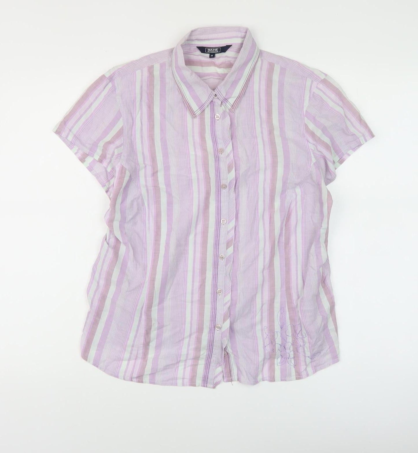 Maine New England Women's Multicoloured Button-Up Shirt Size 16