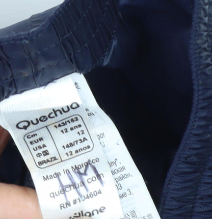 Quechua Boys Blue Rain Trousers Size 12 for Hiking