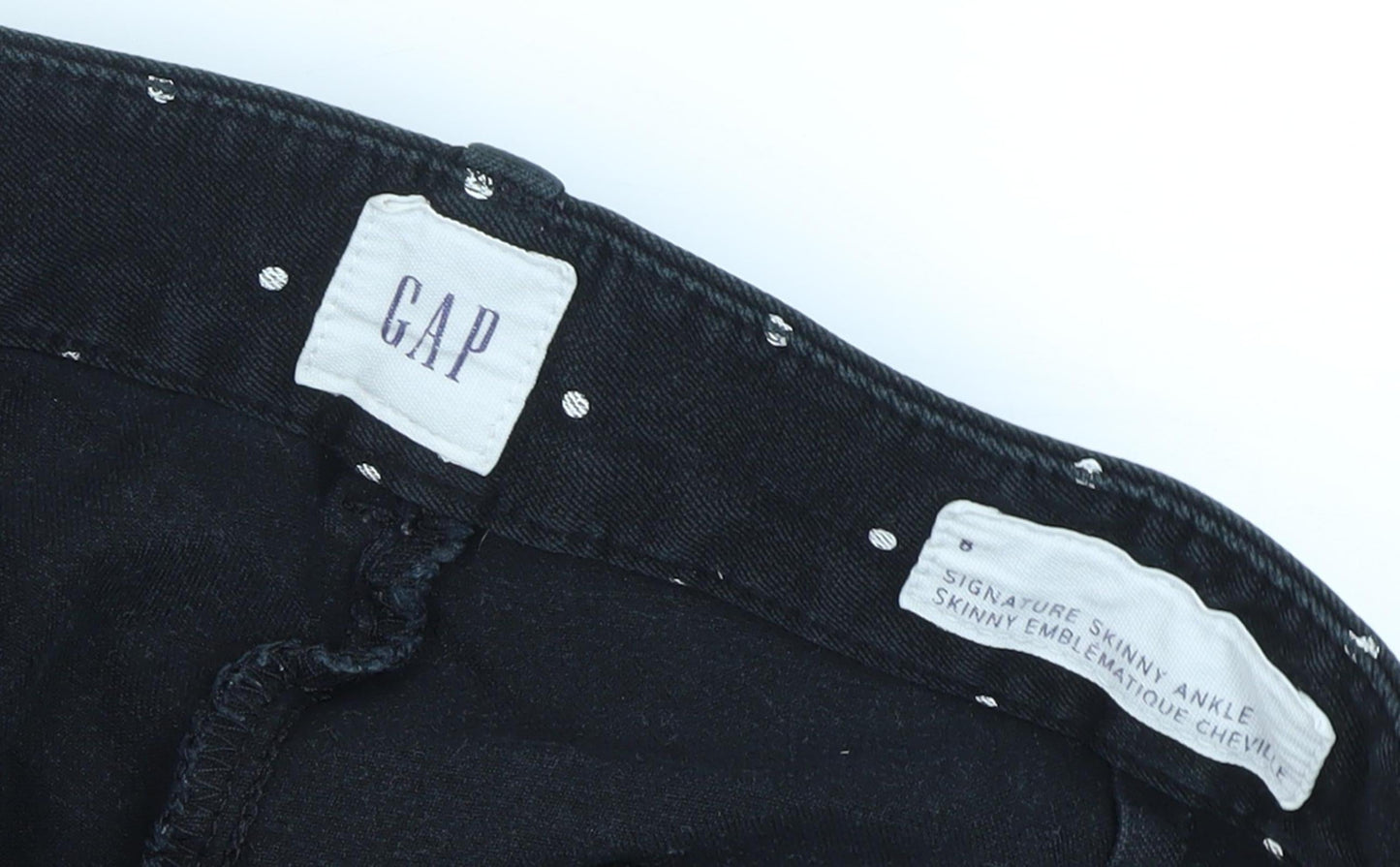 Womens UK Size 8 Gap Slim Fit Ankle Black Trousers
