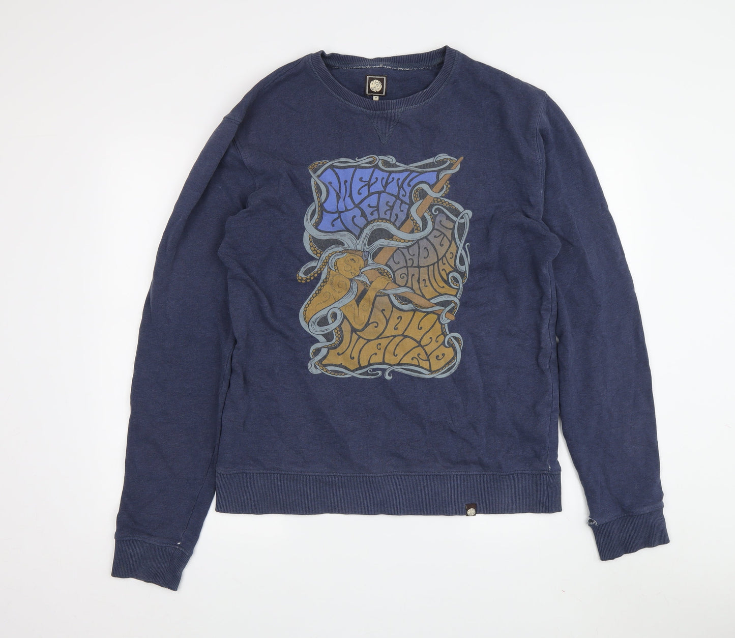 Mens UK Size S Pretty Green Blue Pullover Sweatshirt