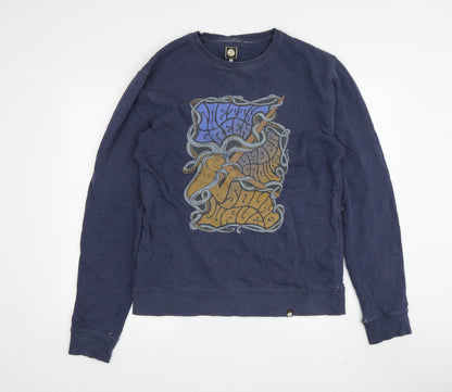 Mens UK Size S Pretty Green Blue Pullover Sweatshirt