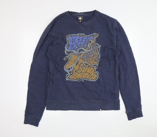 Mens UK Size S Pretty Green Blue Pullover Sweatshirt