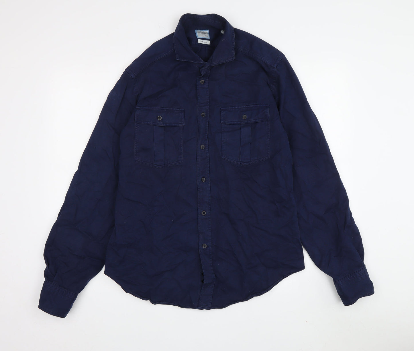Camicissima Men's Blue Button-Up Shirt, Long Sleeve, Size 39