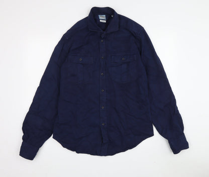 Camicissima Men's Blue Button-Up Shirt, Long Sleeve, Size 39