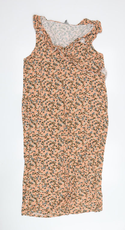 ASOS Women's Pink Floral Sleeveless Dress Size 20