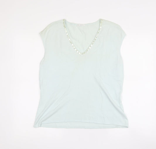 Womens UK Size L Planet Green Basic T-Shirt