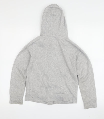 Gap Girls Grey Hoodie L Size Full Zip Logo Fleece