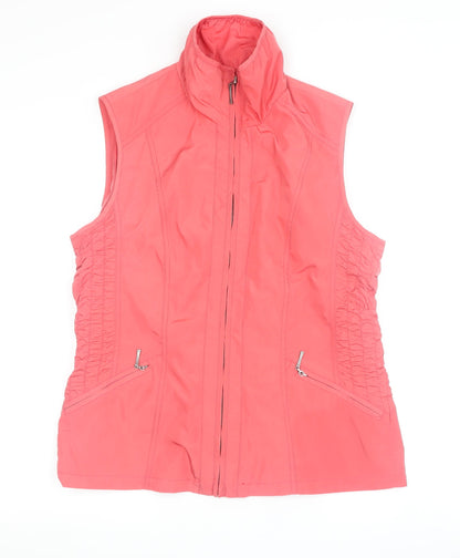 Barbara Lebek Women's Pink Waistcoat Size 12, Zipped Pockets