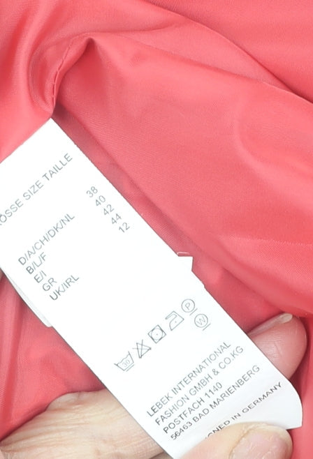 Barbara Lebek Women's Pink Waistcoat Size 12, Zipped Pockets