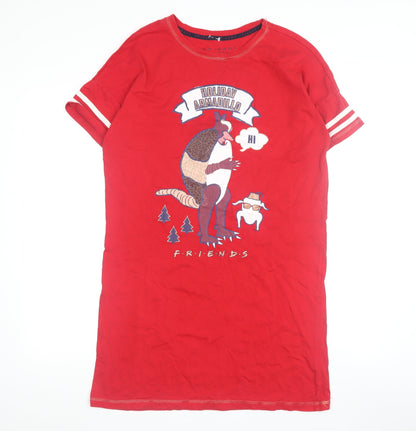 F*R*I*E*N*D*S Women's Red Nightshirt XS Graphic Print