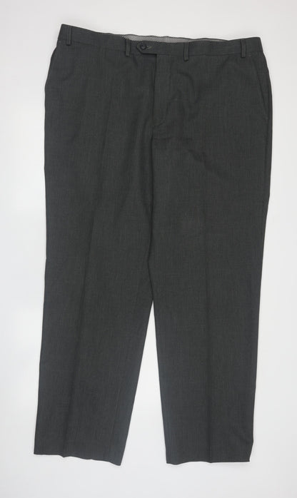 Mens UK Size 44 Marks and Spencer Regular Fit Dress Pants Green Trousers