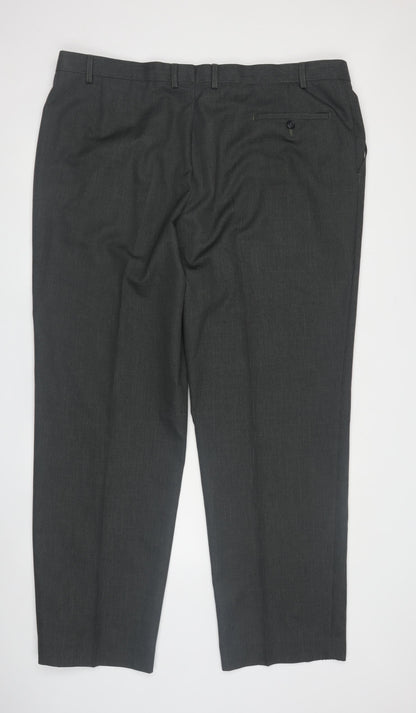 Mens UK Size 44 Marks and Spencer Regular Fit Dress Pants Green Trousers