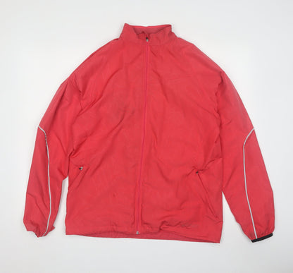 Asics Men's Red Windbreaker Jacket Size M