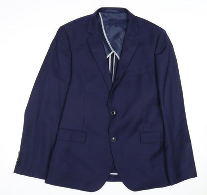 Mens UK Size 44 DKNY Regular Blue Suit Jacket