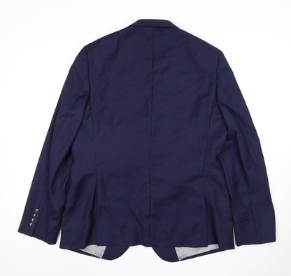 Mens UK Size 44 DKNY Regular Blue Suit Jacket