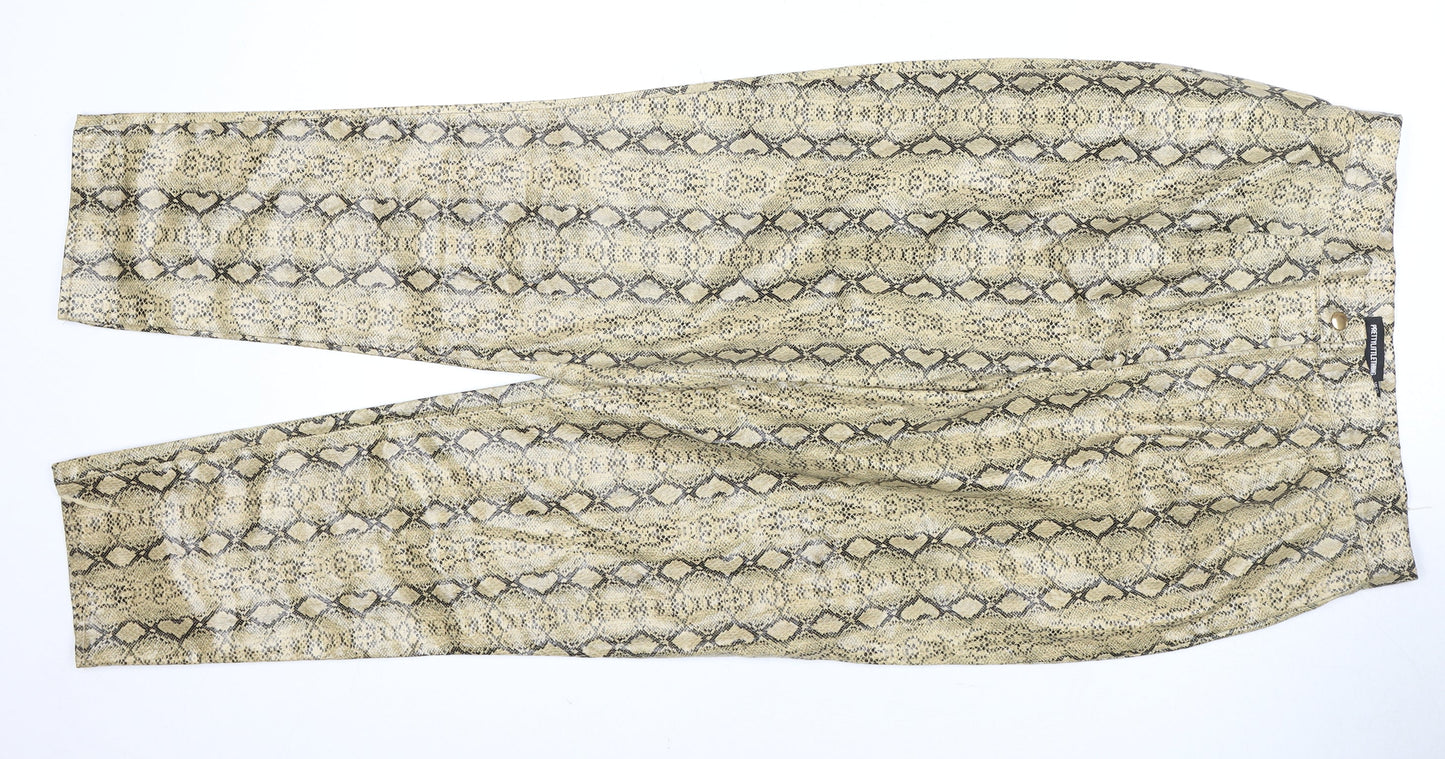 Womens UK Size 12 PRETTYLITTLETHING   Beige Trousers