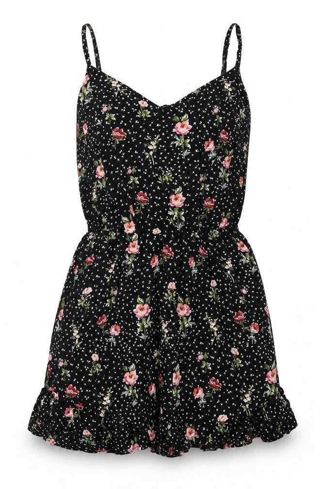 Womens UK Size 2XS Bershka One-Piece Black Playsuit
