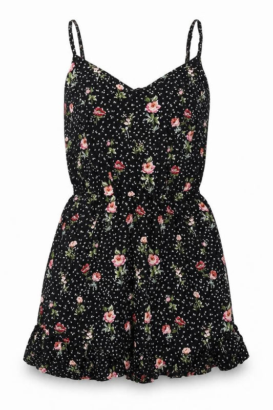 Womens UK Size 2XS Bershka One-Piece Black Playsuit