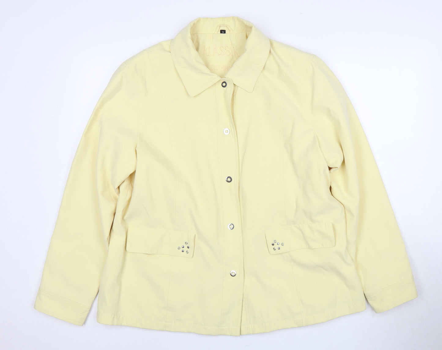 Klassik Women's Beige Studded Button Jacket Size 18