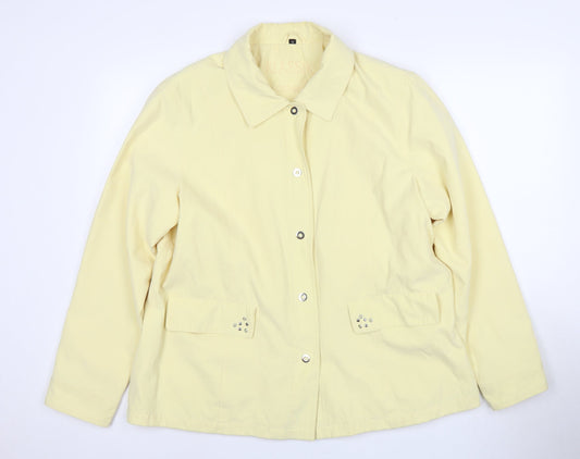 Klassik Women's Beige Studded Button Jacket Size 18