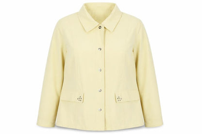 Klassik Women's Beige Studded Button Jacket Size 18