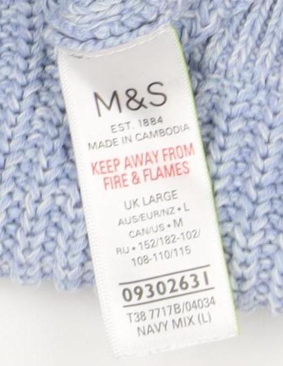 Womens UK Size L Marks and Spencer Blue Pullover Jumper