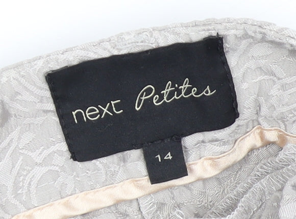 Next Women's Grey Floral Trousers Petites Size 14
