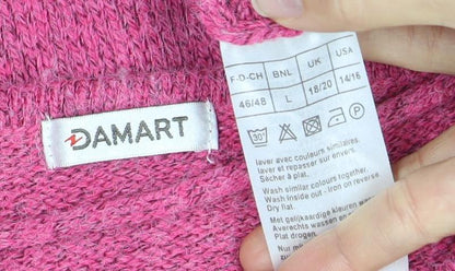 Damart Women's Pink Jumper Large, Embroidered Knit