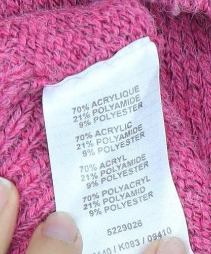 Damart Women's Pink Jumper Large, Embroidered Knit