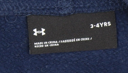 Under Armour Boys Blue Grey Pullover Hoodie 3-4 Years