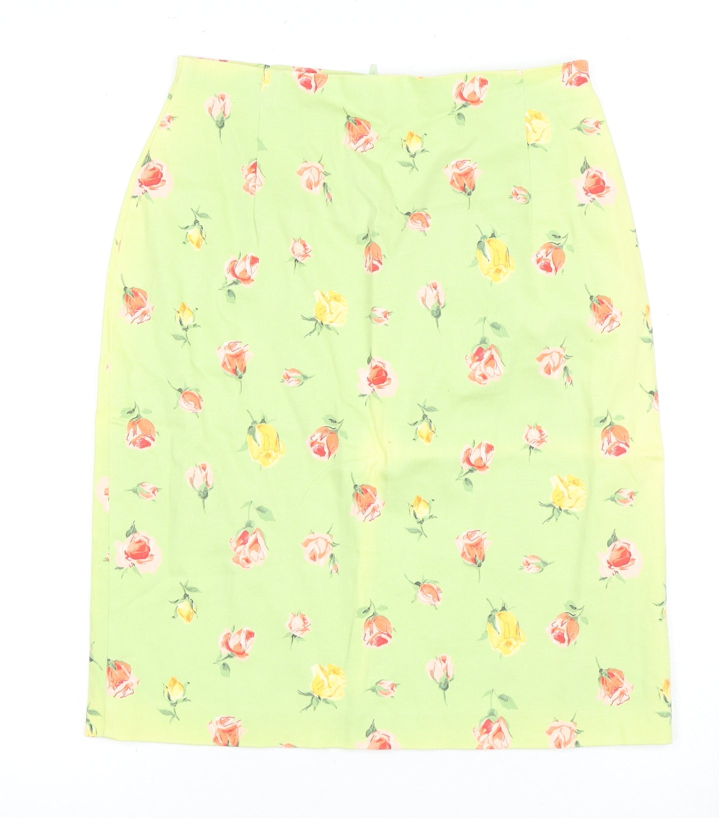 Marks and Spencer Women's Green Floral Pencil Skirt, Size 12