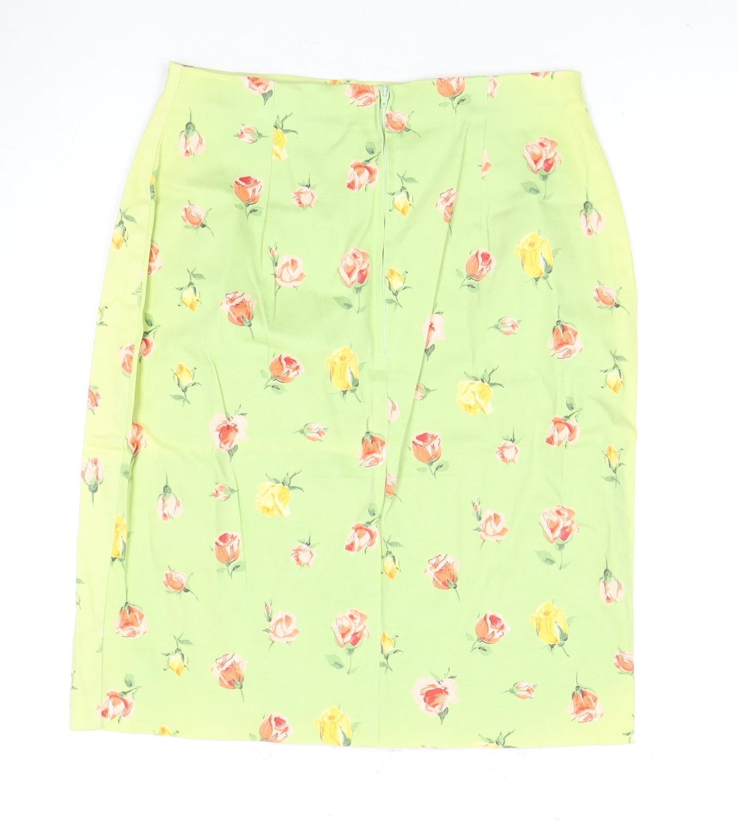 Marks and Spencer Women's Green Floral Pencil Skirt, Size 12