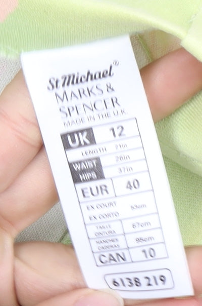 Marks and Spencer Women's Green Floral Pencil Skirt, Size 12