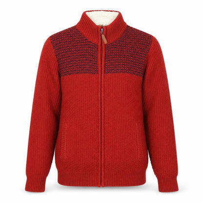 Front view of Cotton Traders Red Full Zip Jumper S unisex adult
