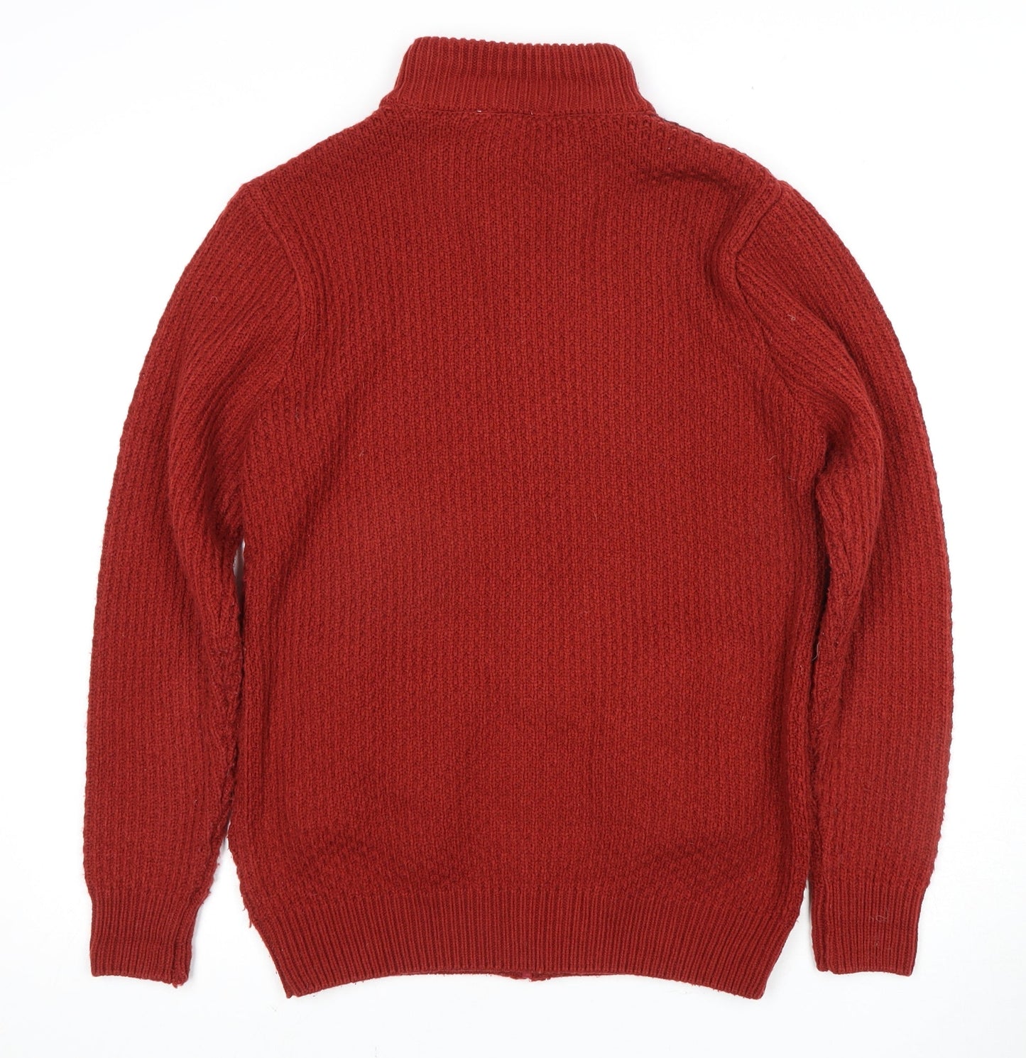 Cotton Traders Red Full Zip Jumper S Unisex Adult