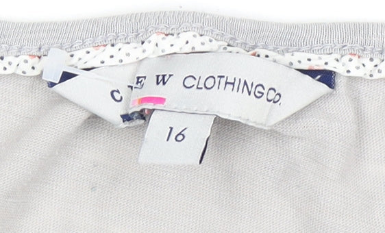 Womens UK Size 16 Crew Clothing Co. Grey  T-Shirt