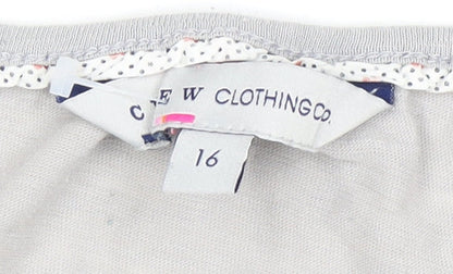 Womens UK Size 16 Crew Clothing Co. Grey  T-Shirt