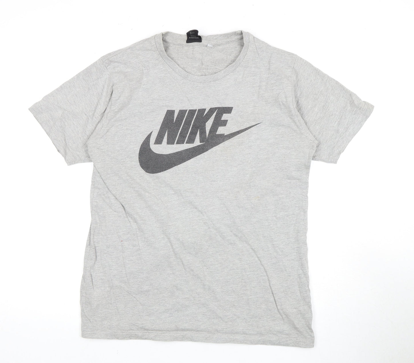 Nike Men's Grey Logo T-Shirt, Short Sleeve, Crew Neck