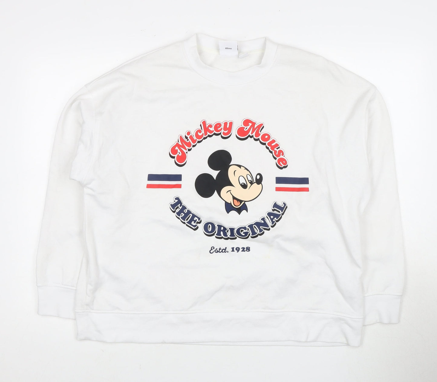 Unisex Adults UK Size L Disney White Pullover Sweatshirt