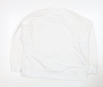 Unisex Adults UK Size L Disney White Pullover Sweatshirt