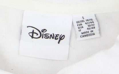 Unisex Adults UK Size L Disney White Pullover Sweatshirt
