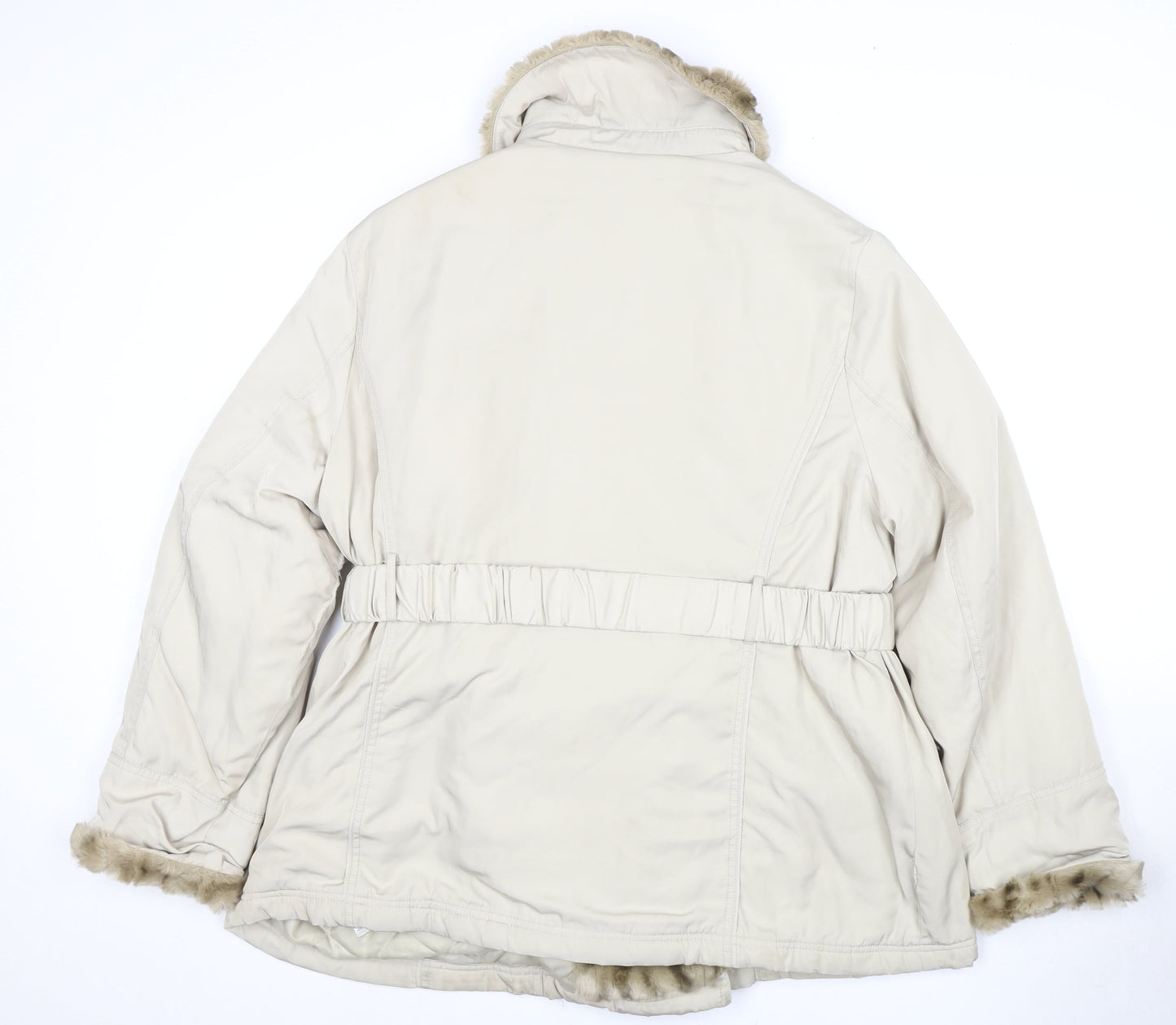 Rocha John Rocha Woman's Beige Hooded Parka Coat, Size 22