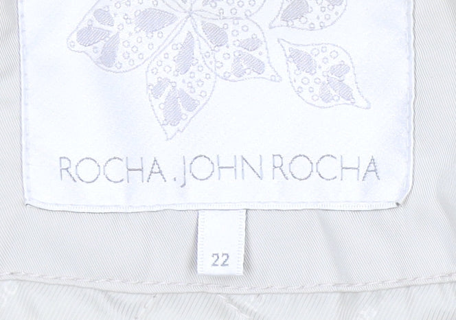 Rocha John Rocha Woman's Beige Hooded Parka Coat, Size 22