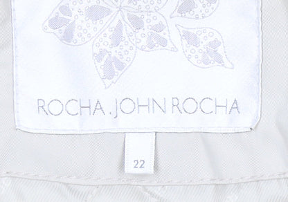 Rocha John Rocha Woman's Beige Hooded Parka Coat, Size 22