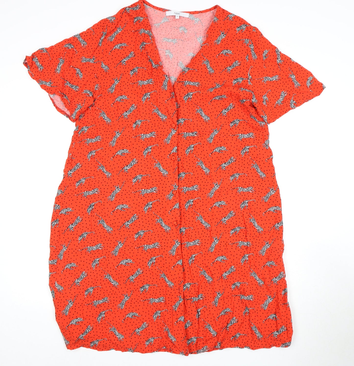 Next Women's Orange Animal Print Shift Dress UK 16