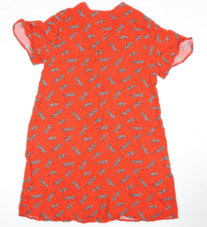 Next Women's Orange Animal Print Shift Dress UK 16