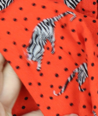 Next Women's Orange Animal Print Shift Dress UK 16