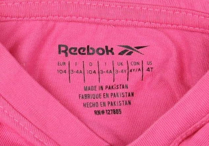 Reebok Girls Pink T-Shirt 4 Years - Casual Sporty Style