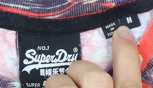 SuperDry Men's Red Floral T-Shirt Medium