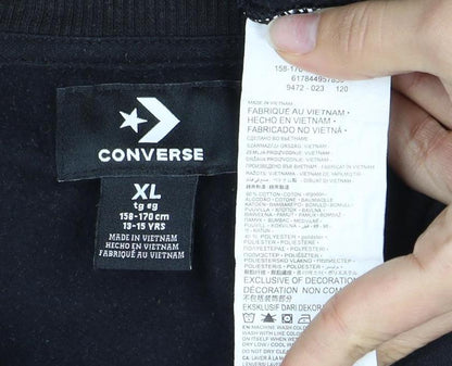 Converse Boys' Black XL Graphic Pullover Sweatshirt